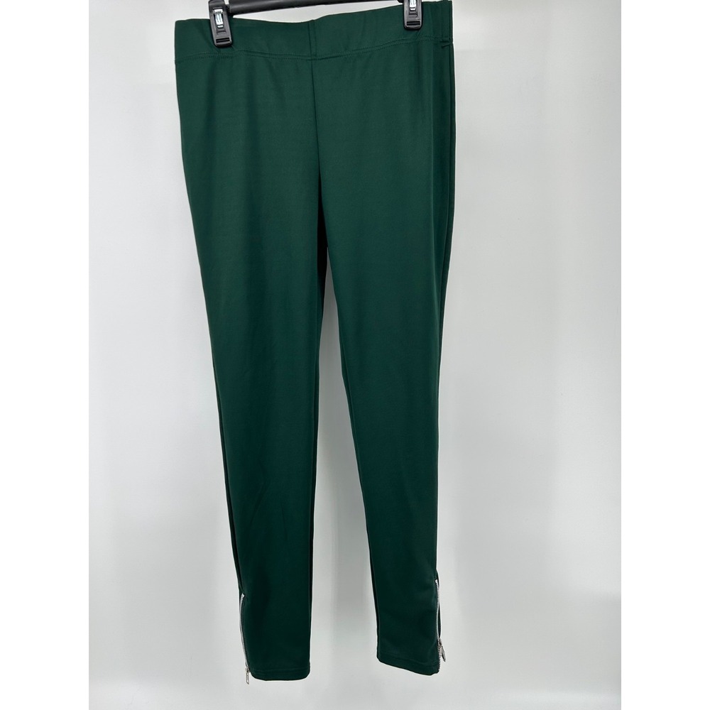 French Laundry Forrest Green Zip Ankle Leggings Size L Womens